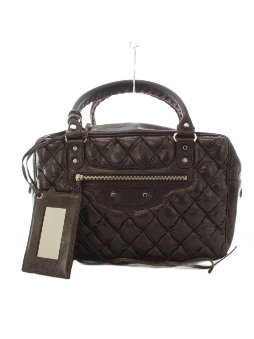Balenciaga City Quilted Matelasse Boston Bag Brown